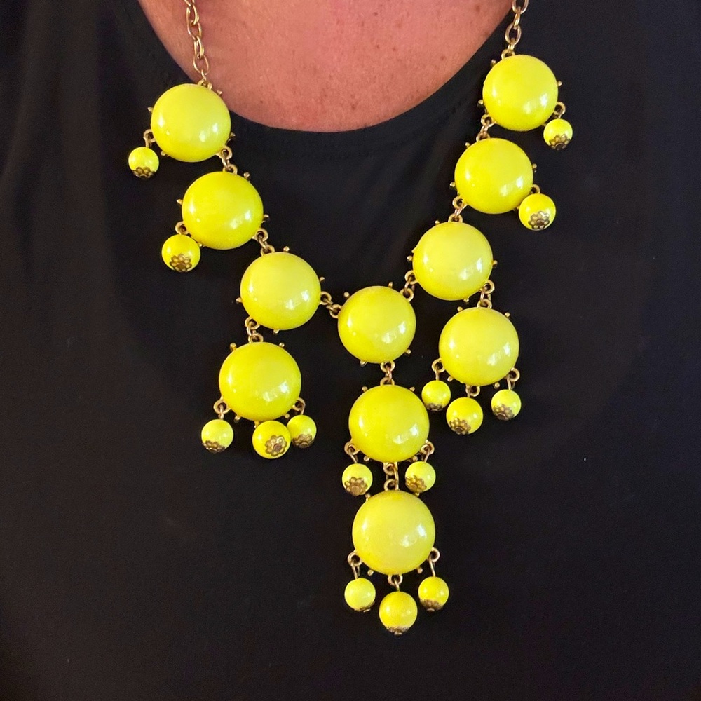J.Crew yellow resin bubble necklace